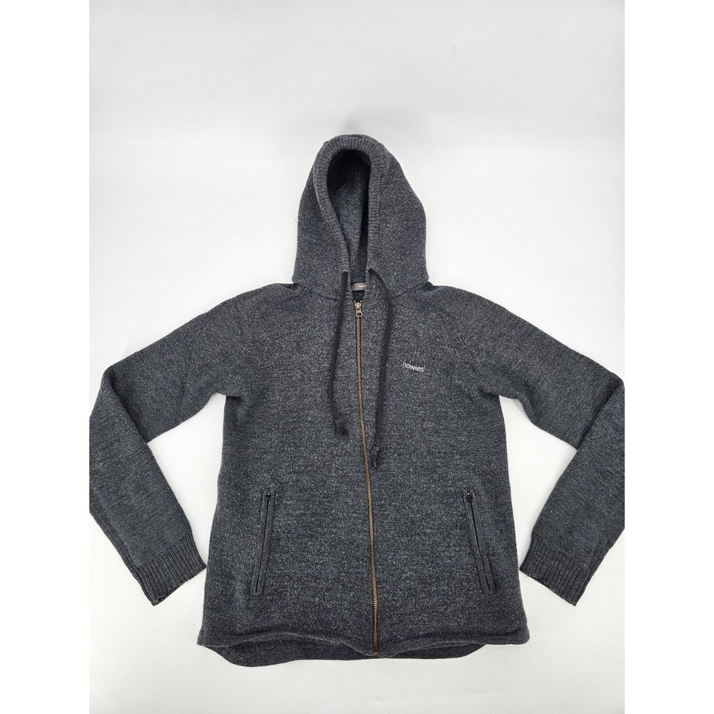 HOWIES 100% WOOL FULL ZIP JACKET WOMEN'S SIZE LARGE DARK GRAY‎